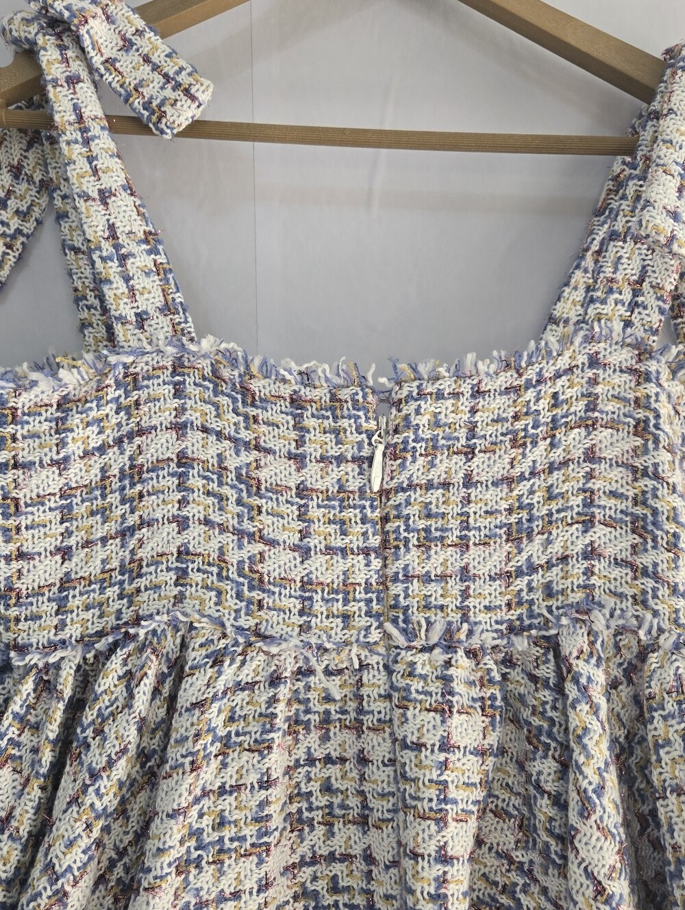 LIKELY Size 6 Drea Multi-blue Dress Channel Inspired, Tie Straps, Full Skirt NWT - Picture 9 of 13